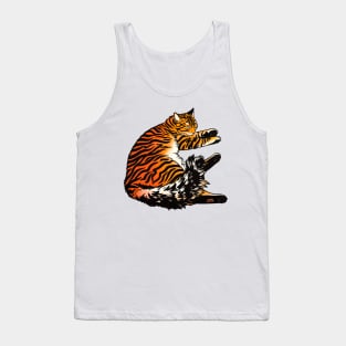 Fluffy Peaceful Tabby Tiger Tank Top